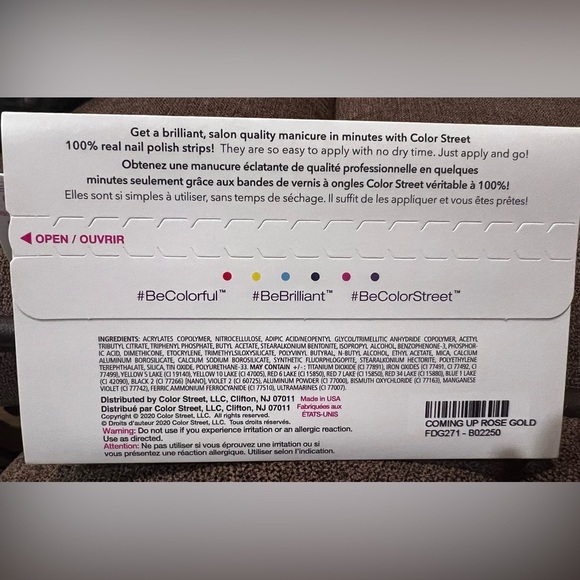New Color Street nail polish strips. New in package. Coming Up Rose Gold - Picture 2 of 3